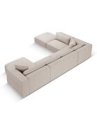 Canapé d'angle Panoramique gauche Esther 6 Places beige - 380x298x78 cm