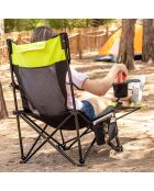 Chaise de camping pliante Kampfort noir/vert