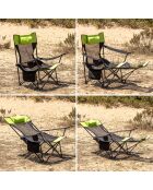 Chaise de camping pliante Kampfort noir/vert