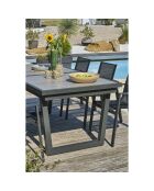 Ensemble de jardin Table OLHOS-TB250 avec rallonge +  6 fauteuils ALU-MIAMI-FT empilables gris anthracite