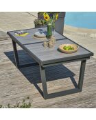 Tuinset OLHOS-TB250 tafel met verlengstuk + 8 stapelbare ALU-MIAMI-FT fauteuils antracietgrijs