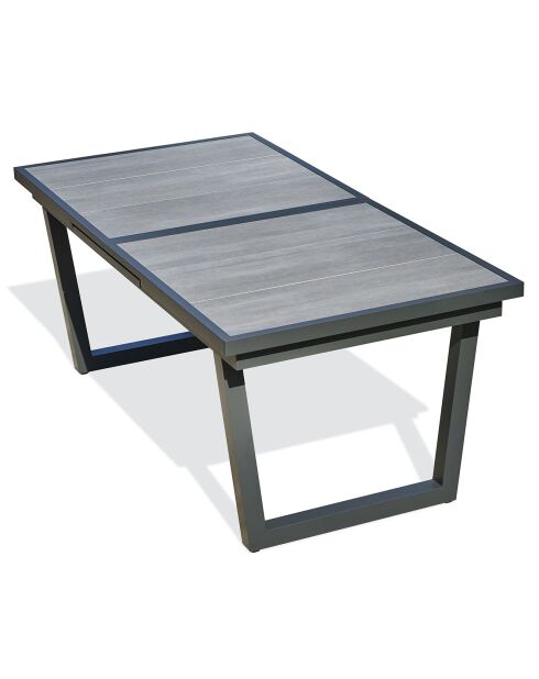 Tuinset OLHOS-TB250 tafel met verlengstuk + 8 stapelbare ALU-MIAMI-FT fauteuils antracietgrijs