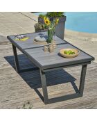 Tuinset OLHOS-TB250 tafel met verlengstuk + 8 stapelbare ALU-MIAMI-FT fauteuils antracietgrijs