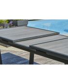 Tuinset OLHOS-TB250 tafel met verlengstuk + 8 stapelbare ALU-MIAMI-FT fauteuils antracietgrijs