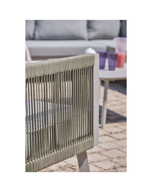Salon de jardin d'angle Manosque 7 places en aluminium gris