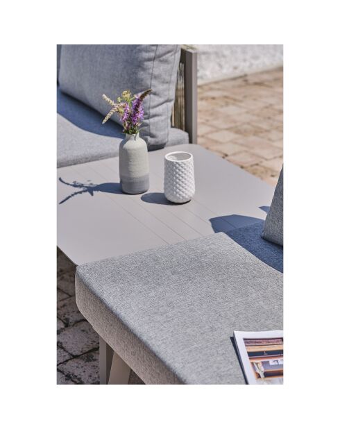 Salon de jardin d'angle Manosque 7 places en aluminium gris