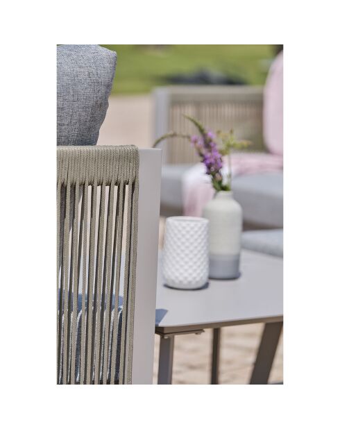 Salon de jardin d'angle Manosque 7 places en aluminium gris