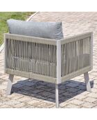 Salon de jardin d'angle Manosque 7 places en aluminium gris