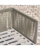 Salon de jardin d'angle Manosque 7 places en aluminium gris