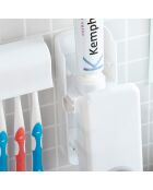 Distributeur de Dentifrice avec Porte Brosse à Dents Diseeth blanc