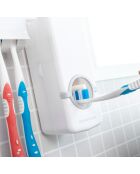 Distributeur de Dentifrice avec Porte Brosse à Dents Diseeth blanc