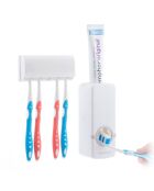 Distributeur de Dentifrice avec Porte Brosse à Dents Diseeth blanc