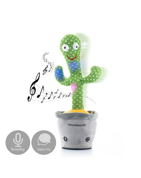 Cactus Dansant et Parlant avec Musique et LED Multicolores Pinxi multicolore