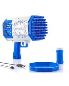 Pistolet à bulles rechargeable géant avec LEDs bleu/gris