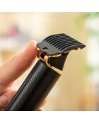 Tondeuse à Cheveux Professionnelle Rechargeable avec Accessoires Triher noir/doré