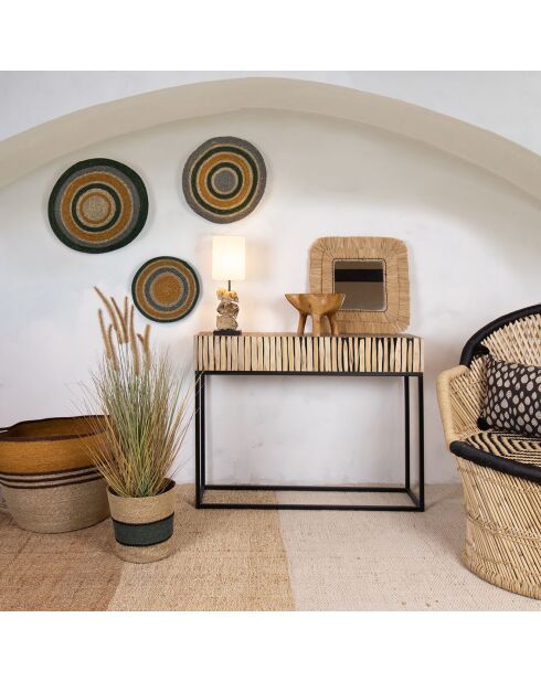 Cesto in alghe naturali intrecciate a mano Jeri natural - 25x25x25 cm