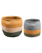 2 Paniers en jonc de mer tressés à la main Nairo naturel