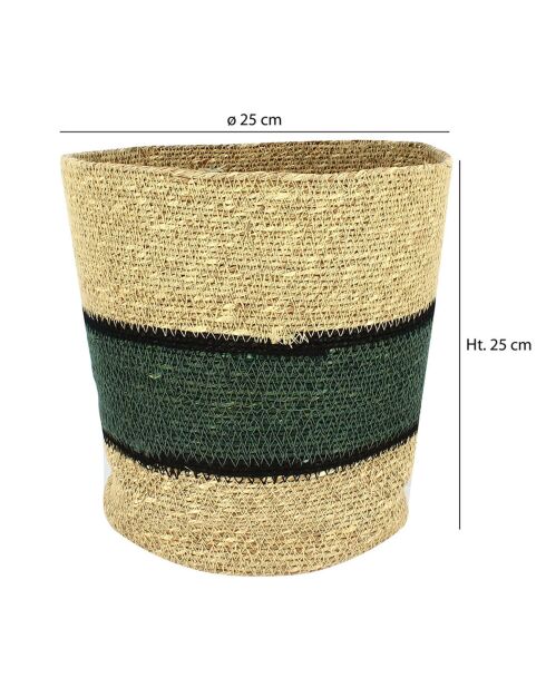 Cesto in alghe naturali intrecciate a mano Jeri natural - 25x25x25 cm