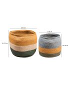 2 Paniers en jonc de mer tressés à la main Nairo naturel