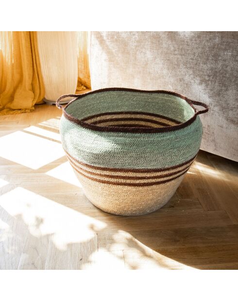 Cesta de algas marinas naturales tejida a mano natural Chobie - 40x40x34 cm