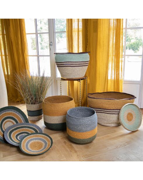 Cesta de algas marinas naturales tejida a mano natural Chobie - 40x40x34 cm