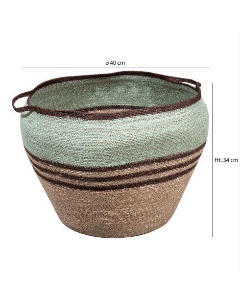 Cesta de algas marinas naturales tejida a mano natural Chobie - 40x40x34 cm