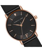 Montre Naomi en Acier & Diamant noire