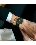 Montre Naomi en Acier & Diamant noire
