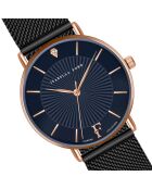 Montre Florence en Acier & Diamant noire