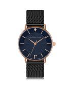 Montre Florence en Acier & Diamant noire
