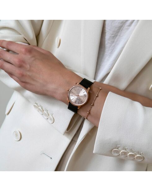 Montre Scarlett en Acier & Diamant noire