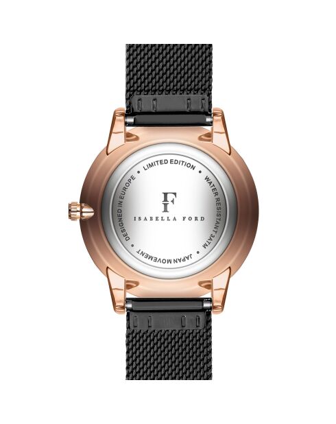 Montre Scarlett en Acier & Diamant noire