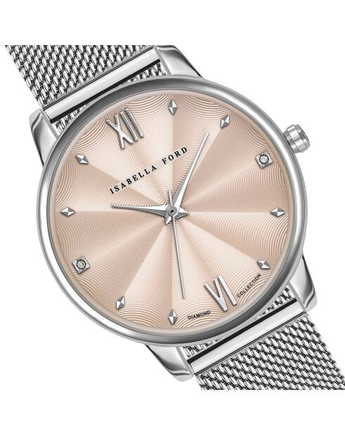 Montre Skylar en Acier & Diamants argentée