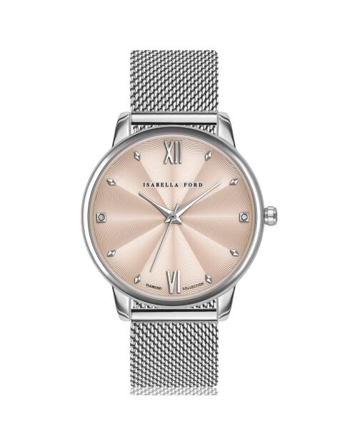 Montre Skylar en Acier & Diamants argentée
