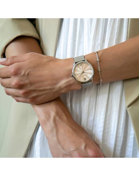 Montre Skylar en Acier & Diamants argentée