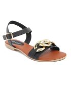 Sandales en Cuir Edda noires