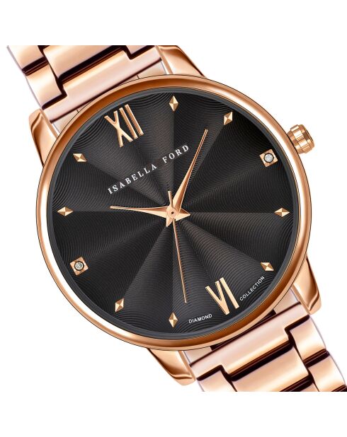 Montre Coco en Acier & Diamants rose doré