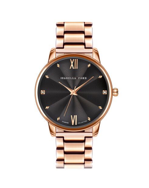 Montre Coco en Acier & Diamants rose doré