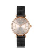 Montre Sophia en Acier & Diamant noire