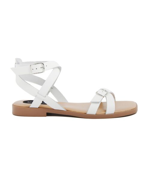 Weiße Mado Ledersandalen