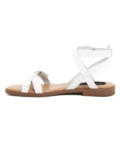 Weiße Mado Ledersandalen