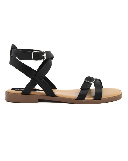 Zwarte leren sandalen van Mado