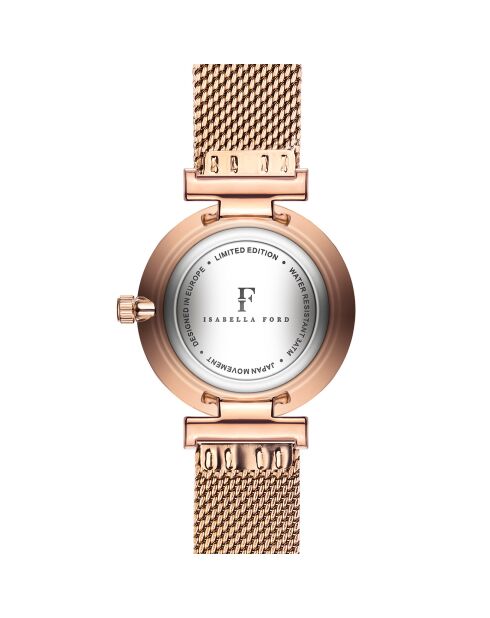 Montre Portia en Acier & Diamant rose doré