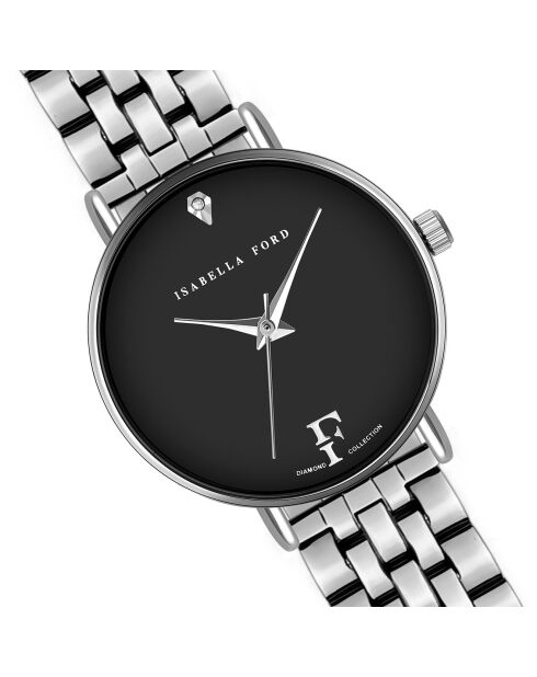 Montre Infinity en Acier & Diamant argentée