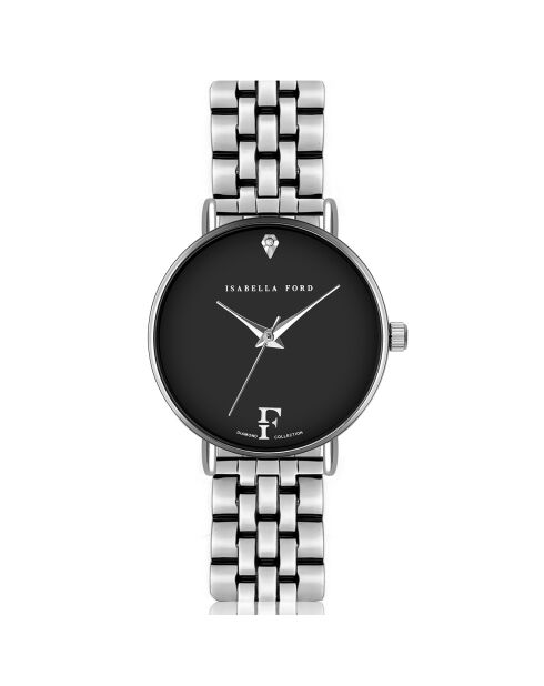 Montre Infinity en Acier & Diamant argentée