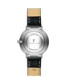 Montre Infinity en Cuir & Diamant noire