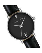 Montre Infinity en Cuir & Diamant noire