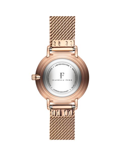 Montre Ophelia en Acier & Diamants rose doré