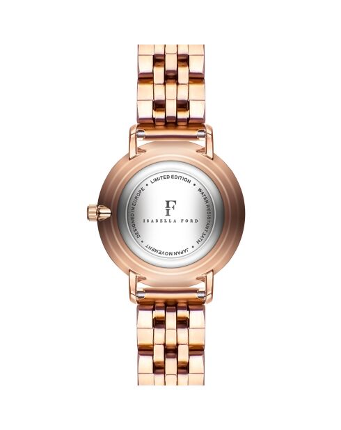 Montre Ophelia en Acier & Diamants rose doré