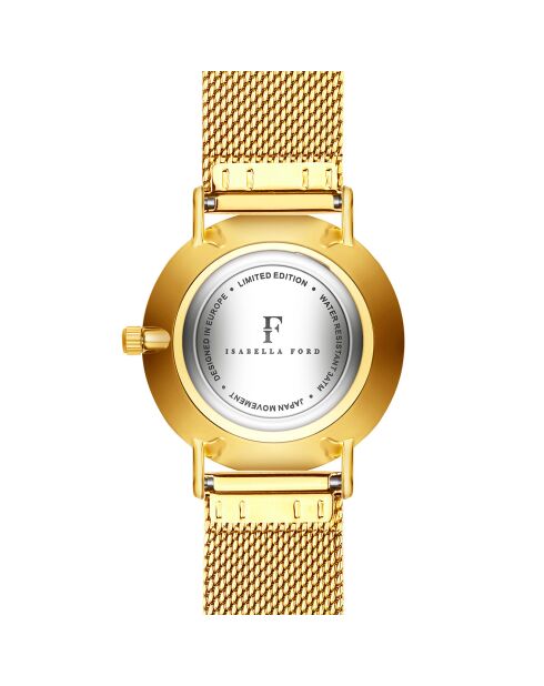 Montre Luna en Acier & Diamant dorée